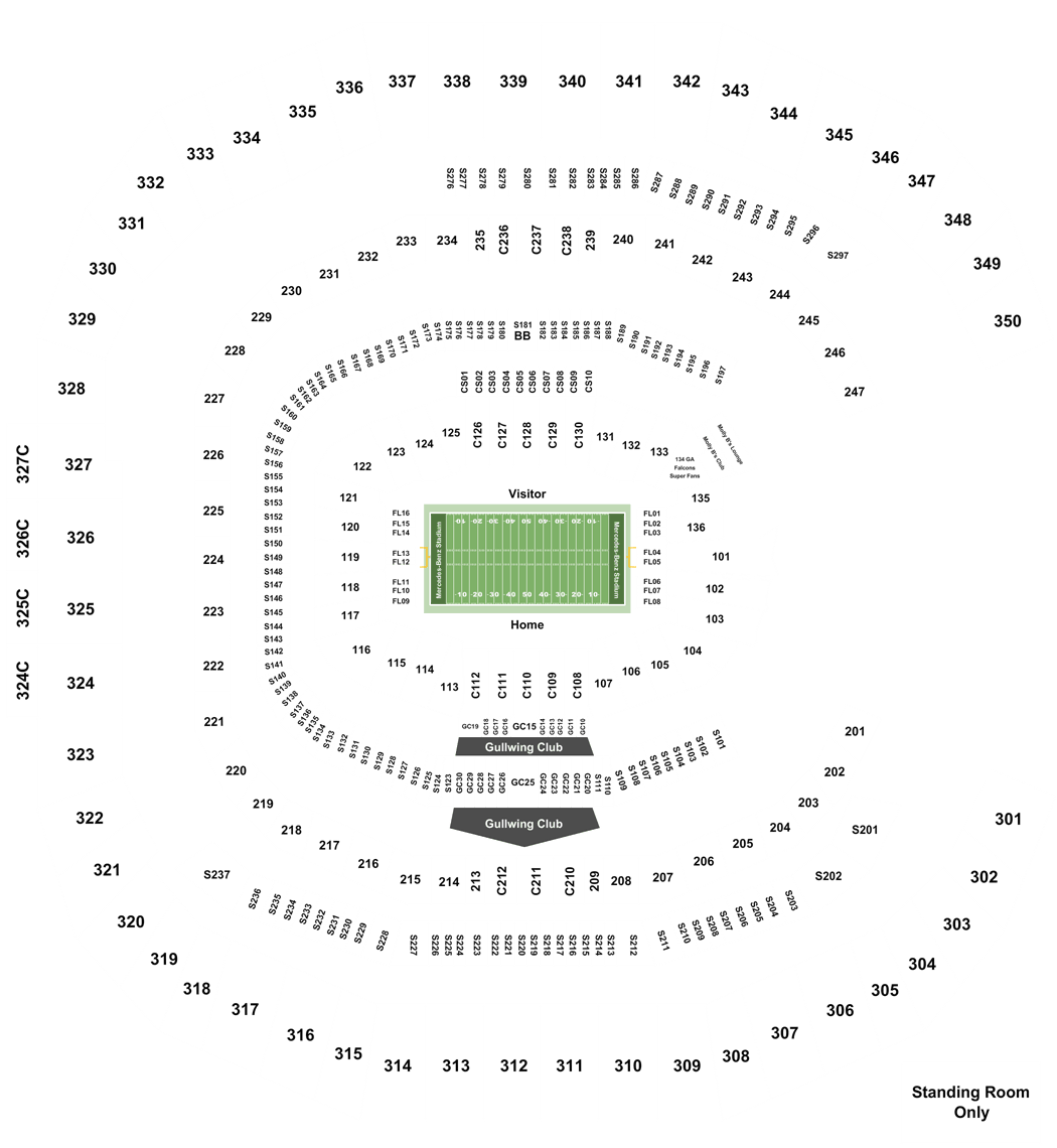Seating chart for Mercedes-Benz Stadium